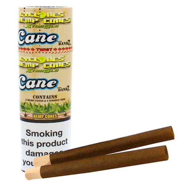 rolling papers cyclones xtra slo hemp flavoured pre rolled blunt cones sugar cane 2 pack